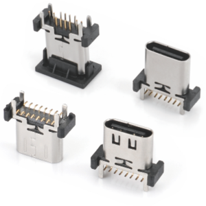 USB Type C 16PIN H=8.8-9.3-10-10.5-12.4-13.1-13.7115mm立式贴板型母座-HXXJ33-HXX18Series