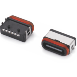USB Type C 6PIN L=6.7mm全塑板上防水型母座-A01923
