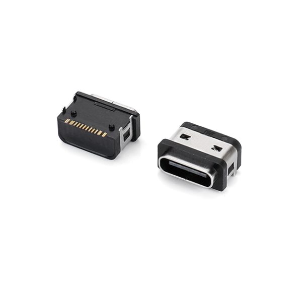 TYPE C 16PIN 防水 SMT 母 座CH2.38 L7.85脚长0.65