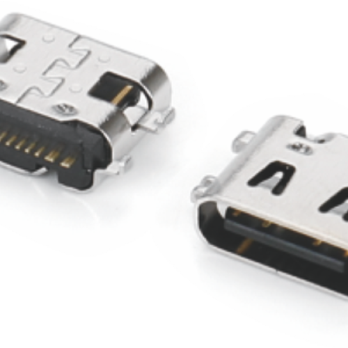 TYPE C 16PIN 沉板1.0 四脚全插母座有弹片圆口